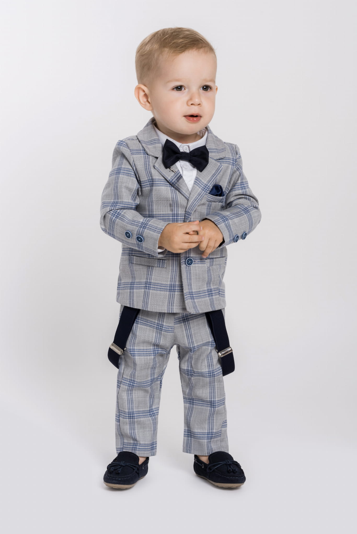 LaFerio Vito Spodnie eleganckie do chrztu w kratę