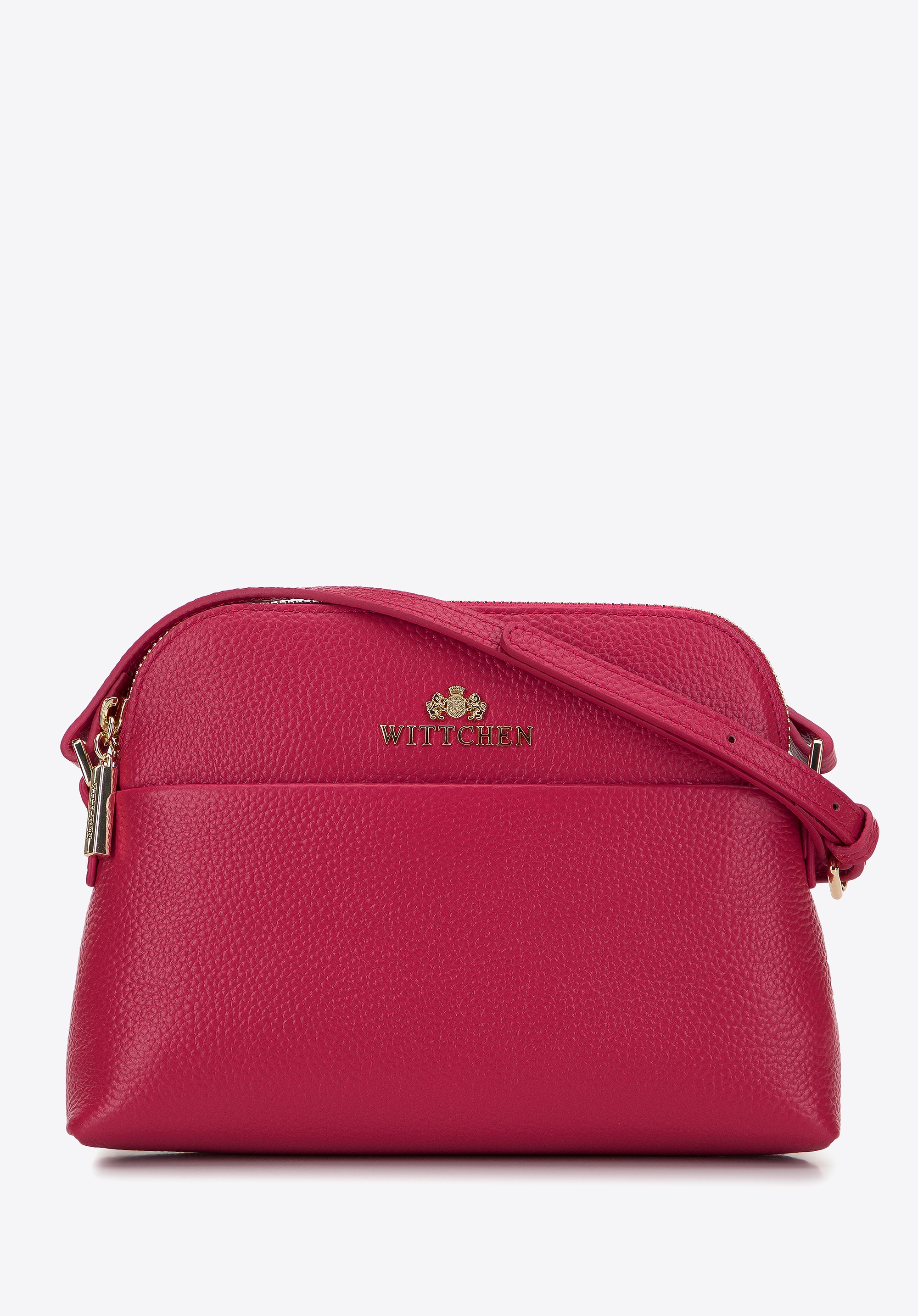 Minitorebka skórzana trapezowa różowa