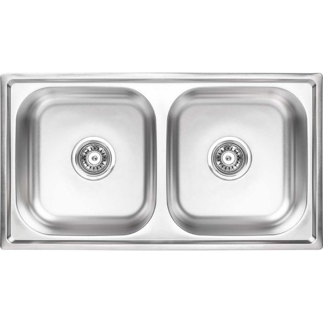 KUCHINOX Zlewozmywak stalowy STANDARD 2-komorowy inox gładki SKS_020T