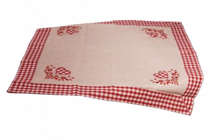 Walentynkowy Obrus Miłka - 3994 rozmiar: 85x85 kolor: beżowy