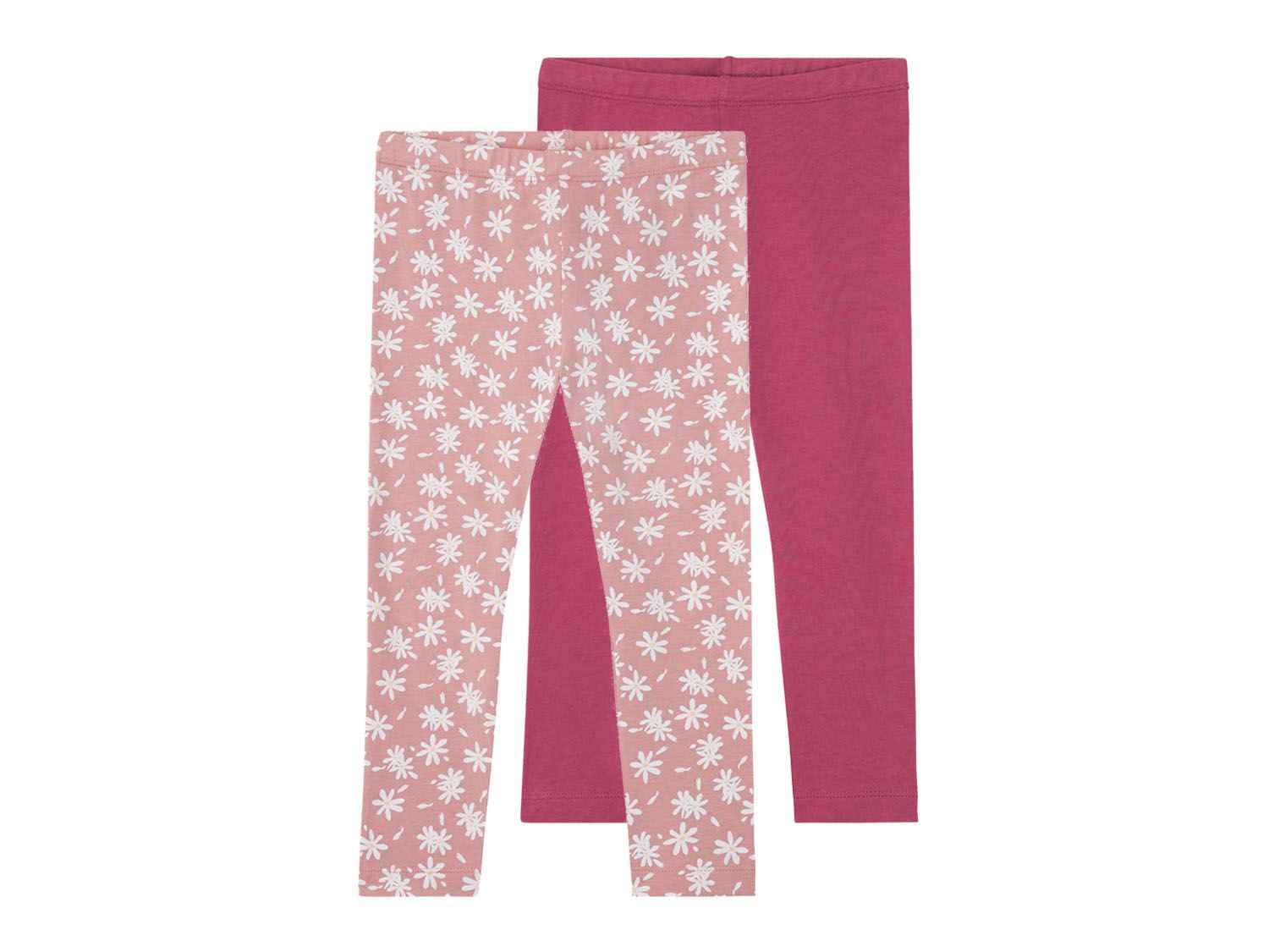 lupilu Legginsy dziewczęce, 2 pary We wzory/różany/różowy, 110/116
