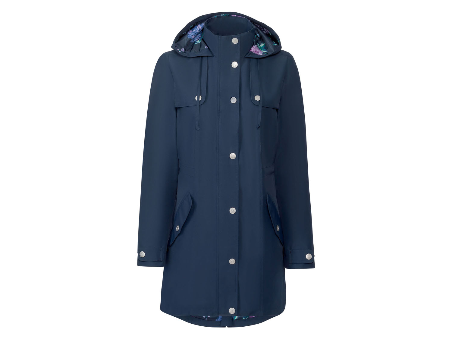 esmara Długa kurtka damska z kapturem 34, Granatowy