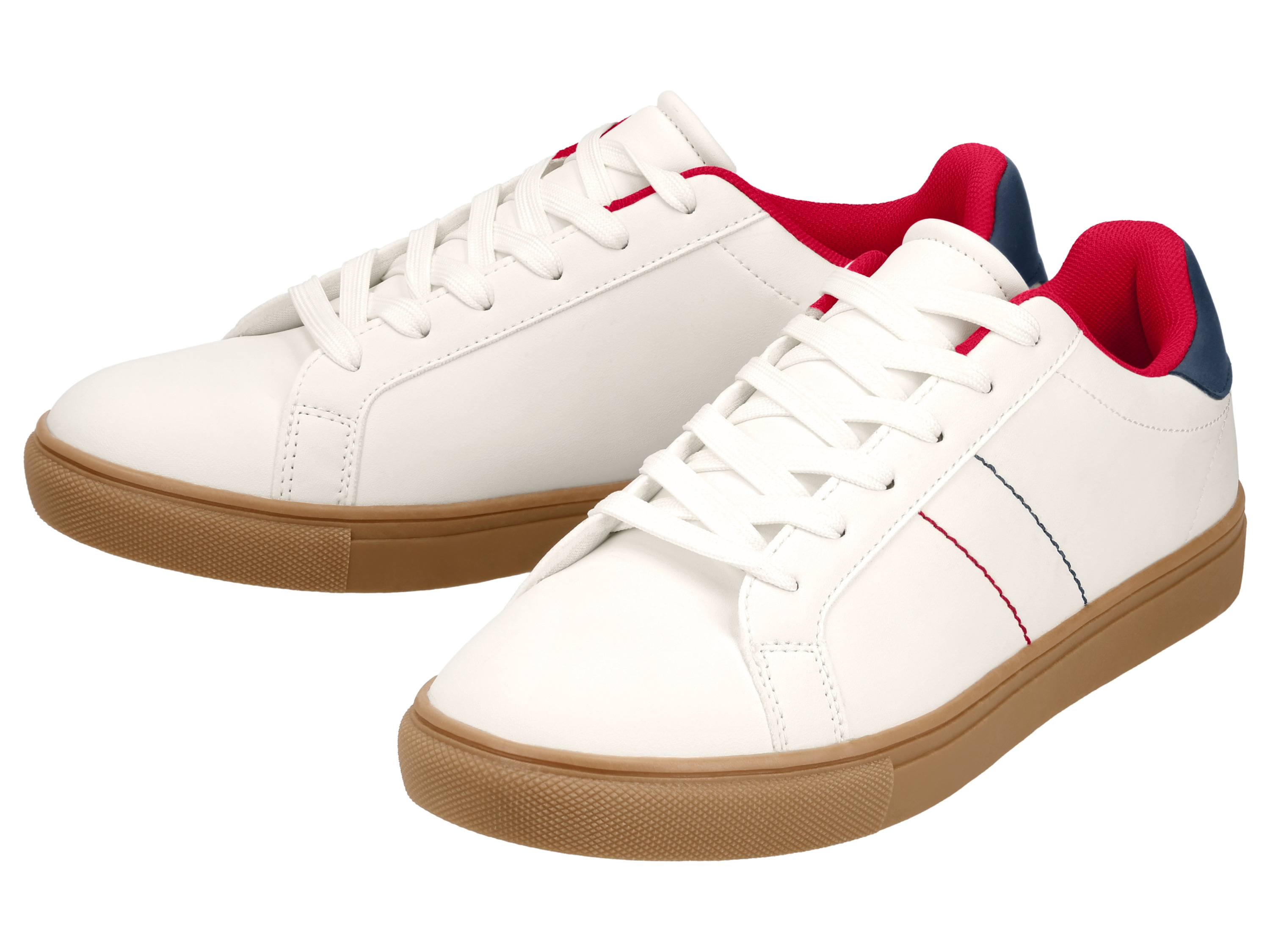 esmara Men Sneakersy męskie Biały/ czerwony/ granatowy, 41