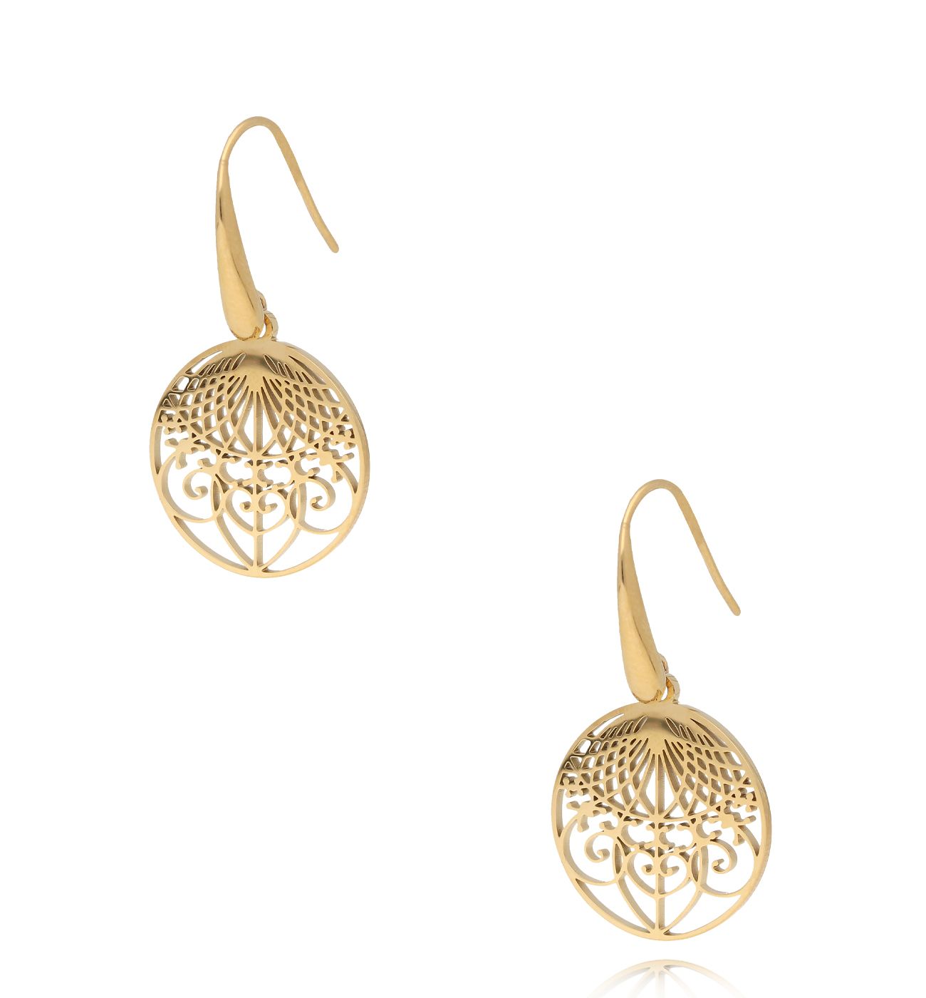 Kolczyki złote z rozetką Acacia - By Dziubeka