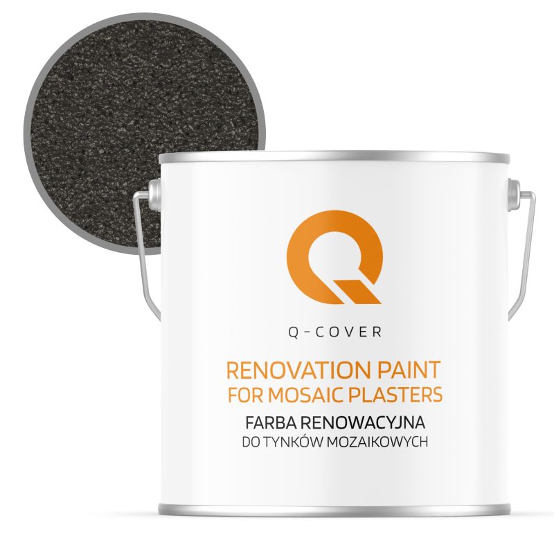 Farba Renowacyjna dla Tynku Mozaikowego Q-Cover Szary Ciemny RAL7022 5L