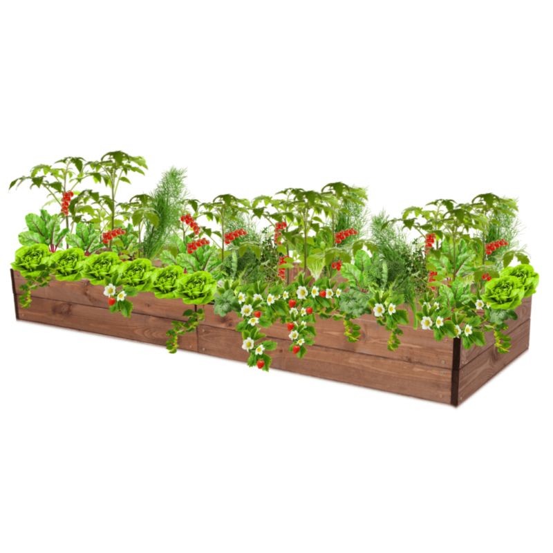 Warzywnik drewniany MODO24 grządka podwyższona brązowa impregnacja 18x237x60 cm 1 szt.