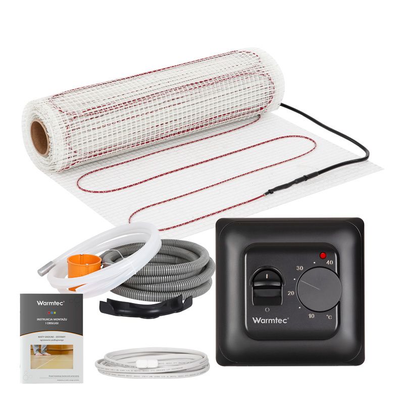 Mata grzewcza grzejna pod płytki Warmtec 3,5m² 160W/m² zestaw czarny regulator DSH-35/T73 1szt.