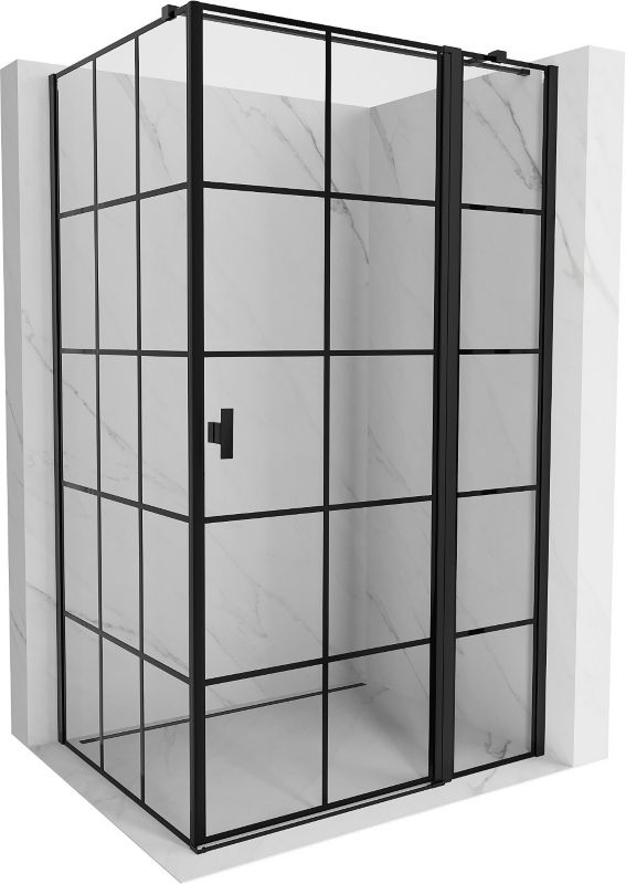 Kabina prysznicowa Mexen Mist T czarna kratka 120x100 cm 1 szt.