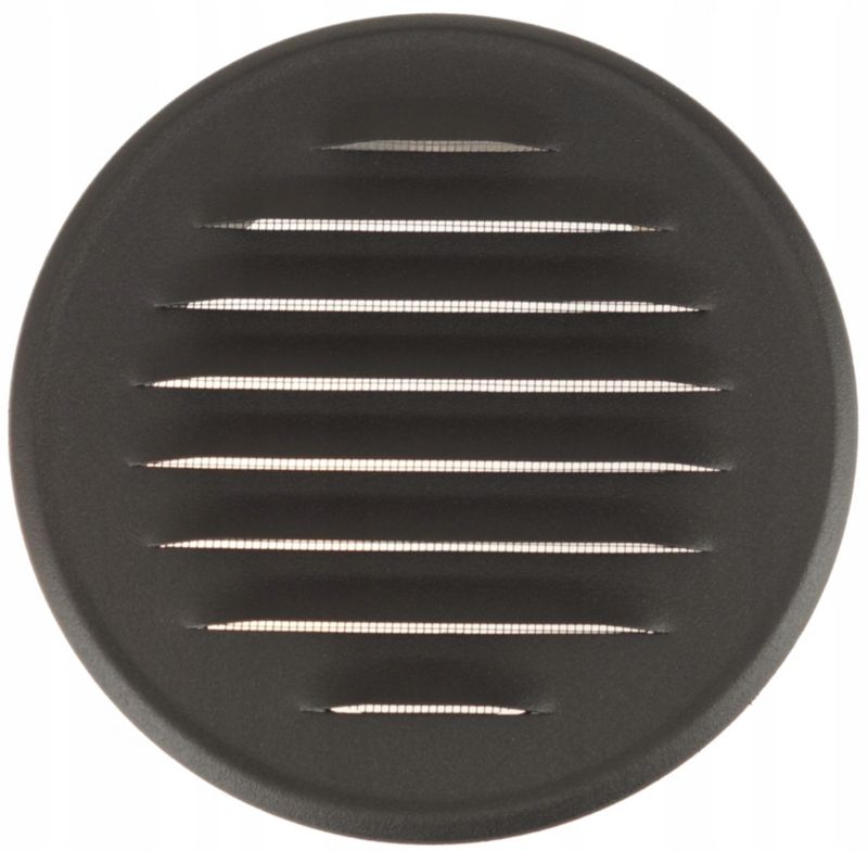 Kratka Wentylacyjna FEINZ Metalowa Z Kołnierzem Króćcem Fi 125 Mm Czarna 1 szt.