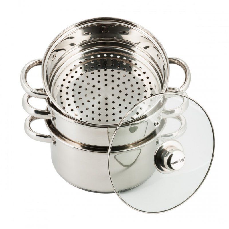 Garnek na parę Kinghoff stalowy KH-3328 22cm 4 elementy