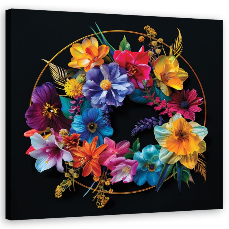 Obraz do salonu sypialni Feeby Bukiet Kolorowych Kwiatów 60x60 cm 1szt