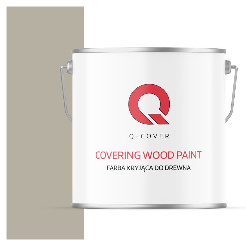 Farba Kryjąca do Drewna Q-Cover Szary Beżowy RAL7032 Satyna 5L