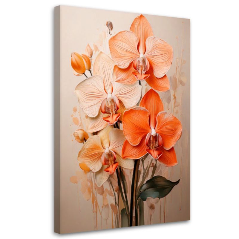 Obraz do salonu Feeby Orchidea Akwarela Beżowy Neutralny 80x120cm 1szt