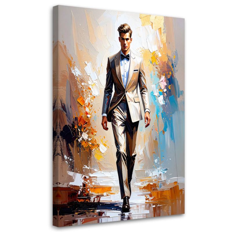 Obraz do salonu sypialni Feeby Mężczyzna w garniturze 80x120cm 1szt