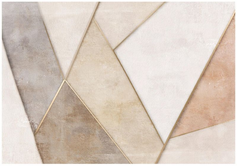 Fototapeta WALLARENA Do Sypialni Salonu Winylowa Abstrakcja Geometryczna Boho Beżowy 416x254 cm 16440WVZXXXL 1 szt.