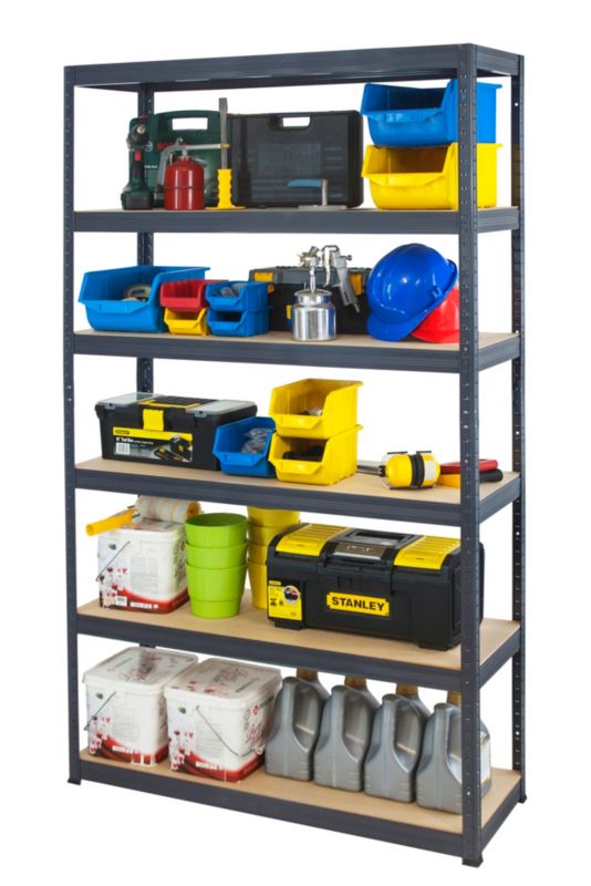 Regał metalowy MODO24 magazynowy grafit premium helios 213x180x45cm 6 półek po 175 kg 1 szt.