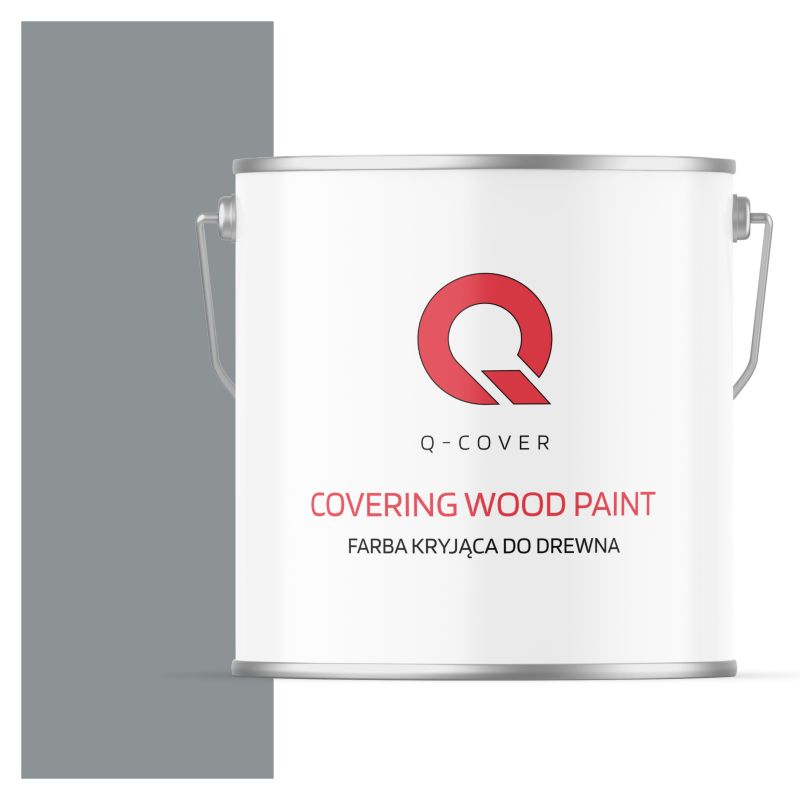 Farba Kryjąca do Drewna Q-Cover Szary RAL7045 Satyna 5L