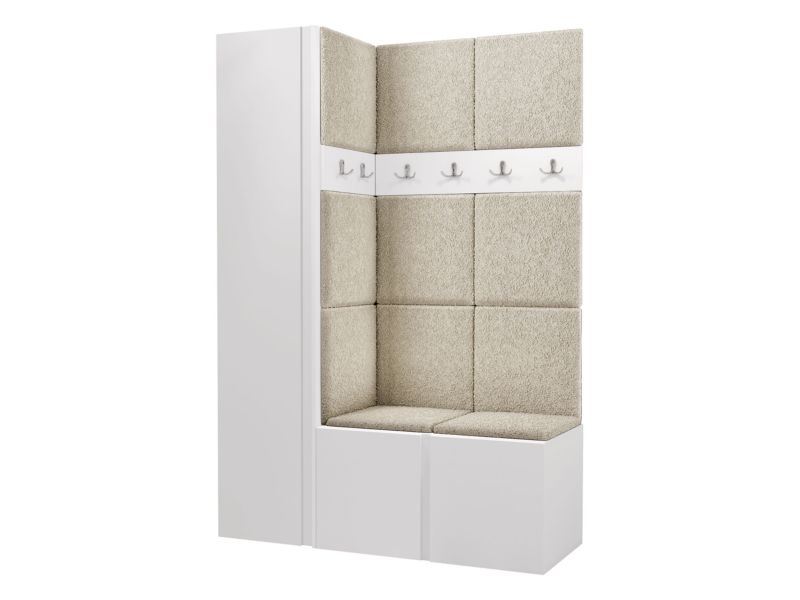 Garderoba MIRJAN 24 Orion IX biały + beżowa bukla 1 kpl.