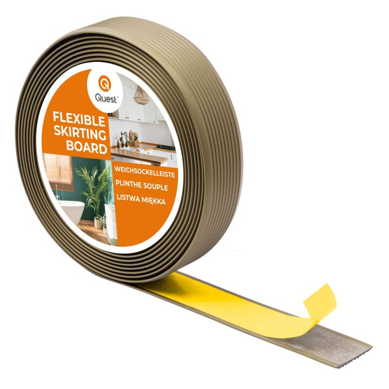 Listwa antypoślizgowa PVC 30 mm QUEST, Samoprzylepna Rowkowana LAP3 - mosiądz, 5 m