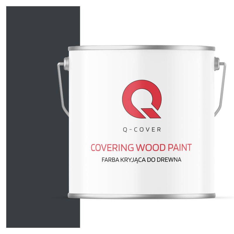 Farba Kryjąca do Drewna Q-Cover Antracyt RAL7016 Wysoki Połysk 5L