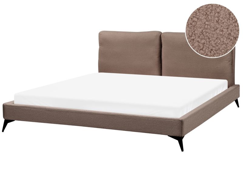 Łóżko Boucle Melle 180 x 200 cm Brązowy 1 szt.