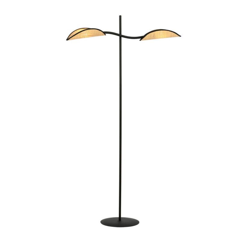 Lampa podłogowa stojąca Emibig Lotus beżowo-czarna 2 x E14 x 10W wym: 150 x 69 cm - 1 szt.