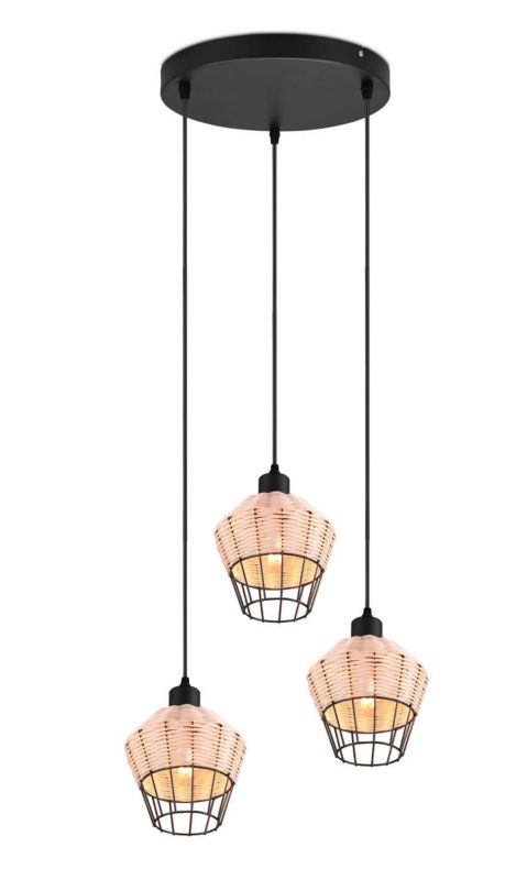 Lampa sufitowa wisząca RL Borka brązowo-czarna wym: 150 x 41 x 41 cm 3xE27 x 1 szt.