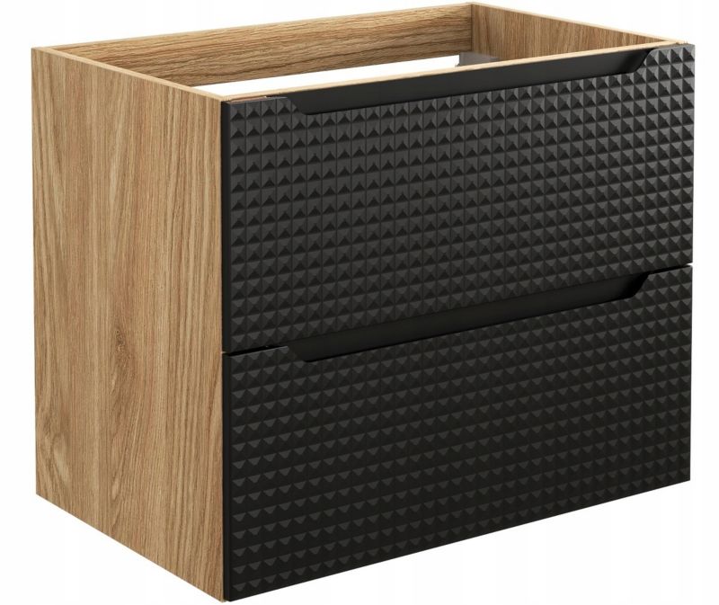 Szafka łazienkowa Furnidea 70 cm pod umywalkę czarna dąb Luxor 1 szt.