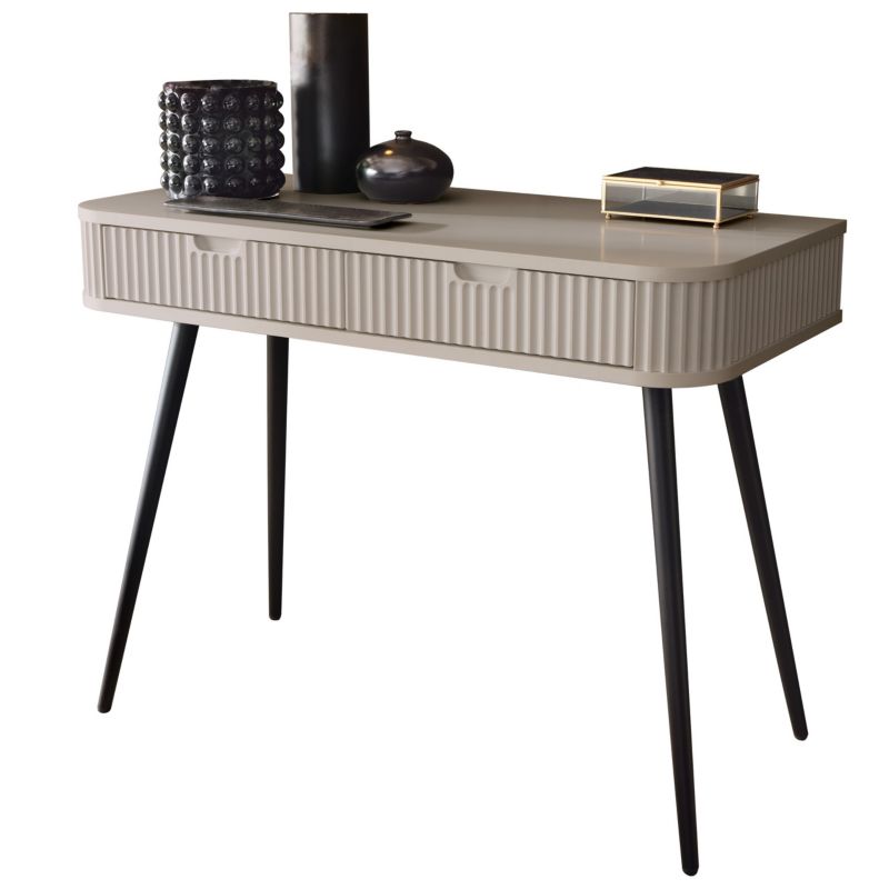 Toaletka z szufladami Bettso ZOVA 103 cm na czarnych nogach kaszmirowy beż 1szt.