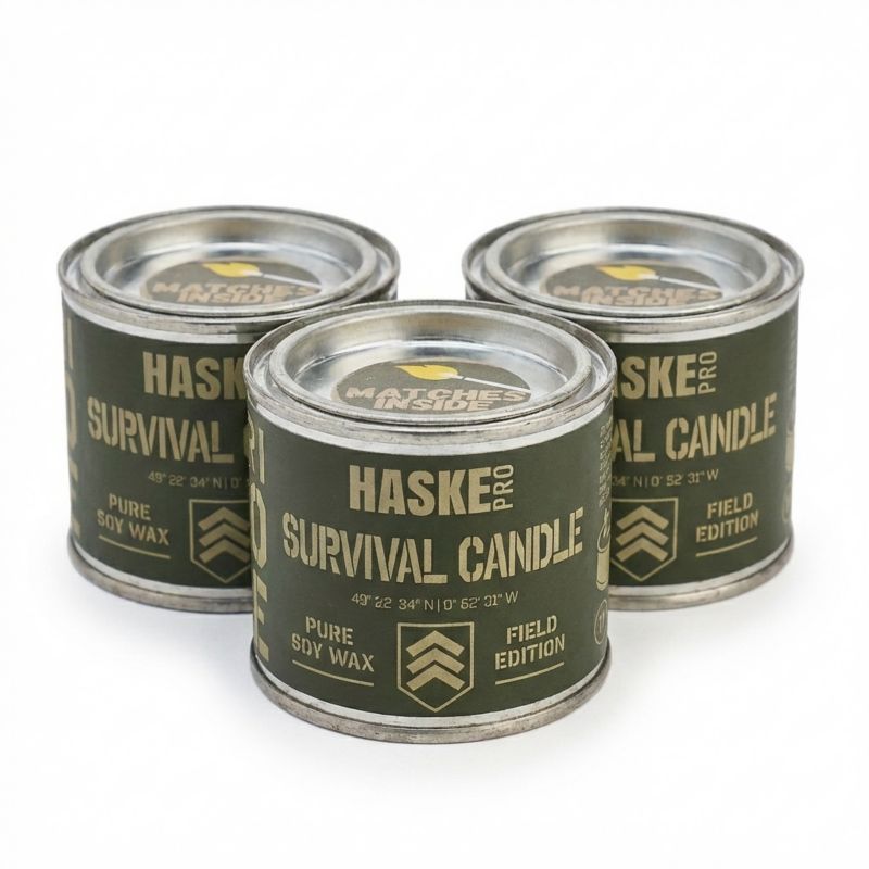 Świeca sojowa Haske PRO TriCore 220g survival outdoor zapałki, 3 szt.