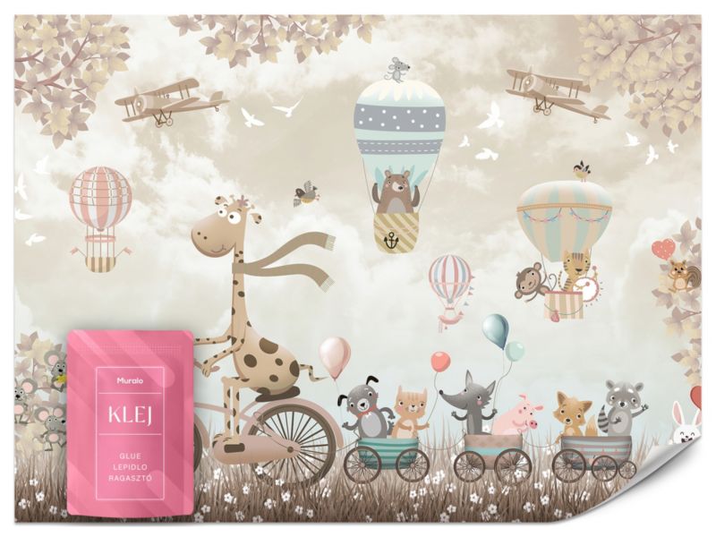 Fototapeta Muralo Śmieszne Zwierzątka na Rowerach 250x175 cm 1szt.