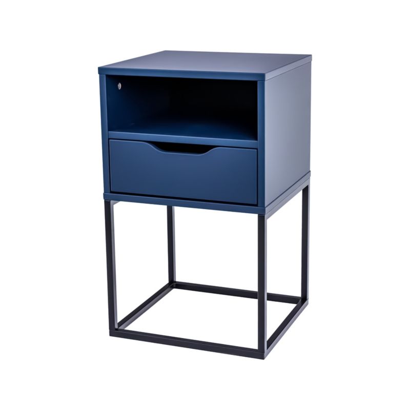 Stolik Nocny MDF POSNORD z Metalowa Ramą Półką i Szufladą - 38x36x63 cm - Łatwy Montaż, Szafka Nocna 1szt.