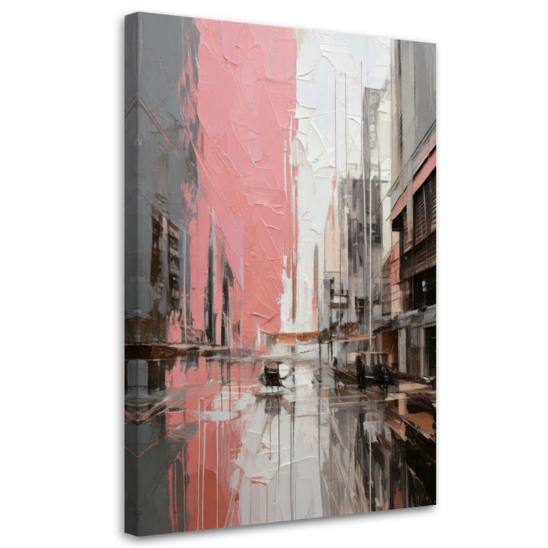 Obraz do sypialni Feeby Miasto Abstrakcja Bezowa Nowoczesna 80x120cm 1szt