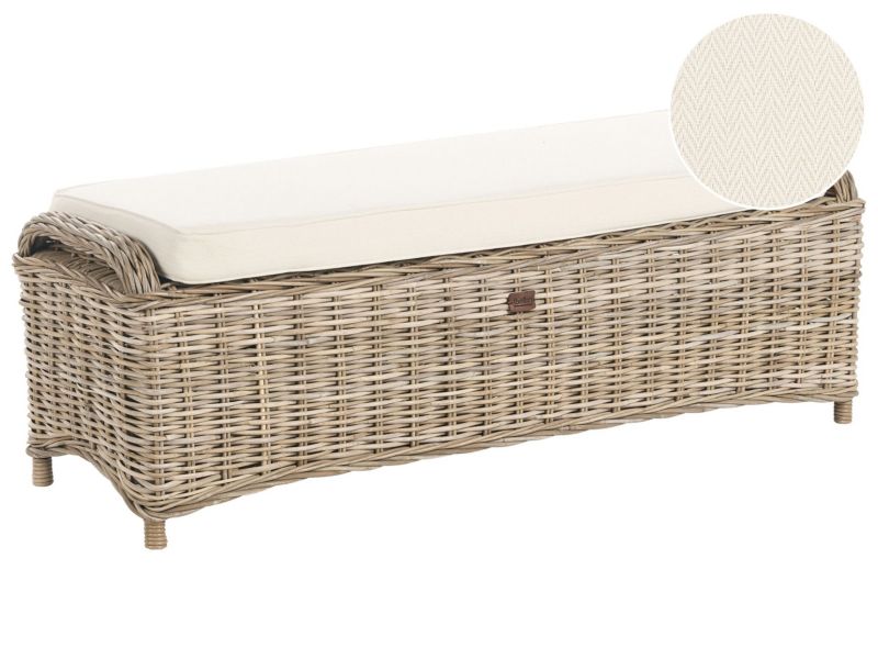 Otomana ogrodowa Susua 140 cm Rattan Naturalny 1 szt.