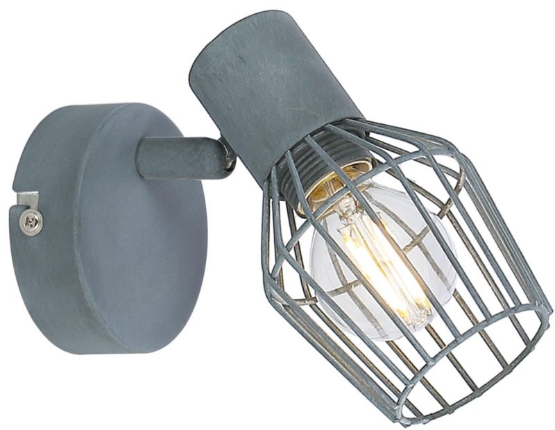 Kinkiet ścienny Candellux Viking szary 1 x E14 x 40W IP20 wym: 13 x 14 x 7 cm - 1 szt.