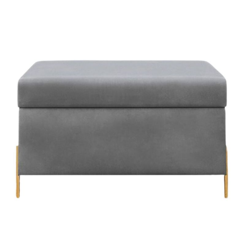 Jasnoszara tapierowana ławka Dancan BORGO z pojemnikiem 1 szt.