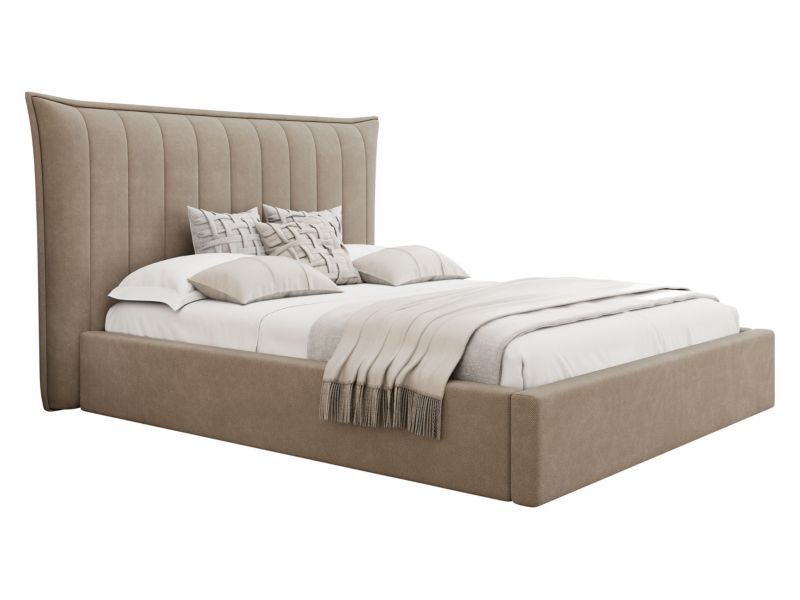 Łóżko tapicerowane MIRJAN 24 z pojemnikiem na pościel Lilkus 160x200 jasny beż 1 szt.