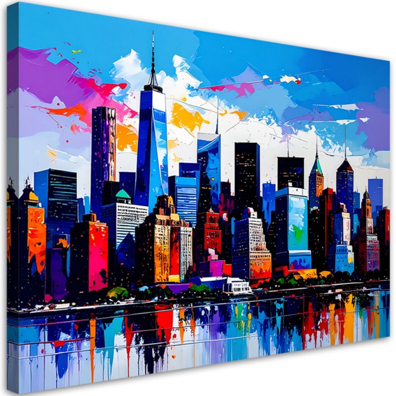 Obraz do salonu jadalni biura Feeby Nowy Jork Manhattan Panorama 100x70cm 1szt