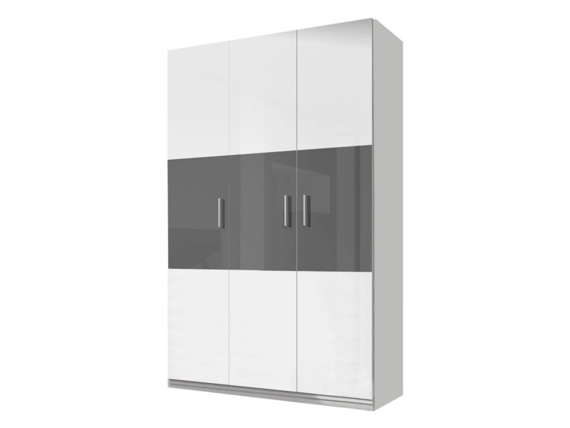 Szafa trzydrzwiowa MIRJAN 24 Raj 07 biały + biały połysk / szary połysk 1 szt.