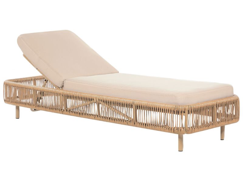 Leżak z poduszką Technorattan Beżowy Osini 1 szt.