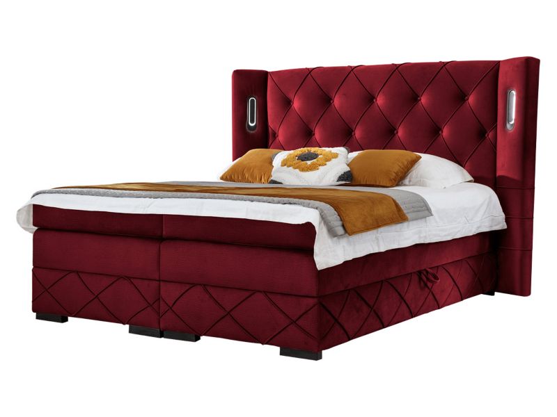 Łóżko kontynentalne MIRJAN 24 Focus Lux 160x200 buraczkowy 1 szt.