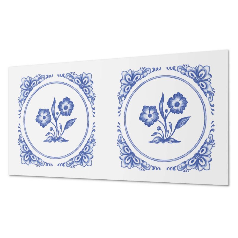 Winylowy Panel Z Grafiką ArtPrintCave 100x50 cm Kwiatowy wzór w okręgu 1 szt.