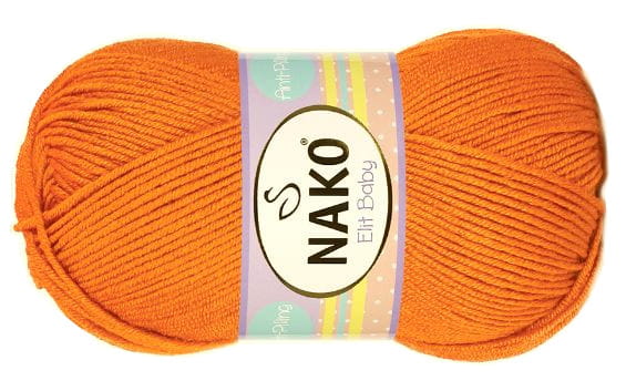 WŁÓCZKA ANTI-PILLING NAKO ELIT BABY 100 kol. 4038 jasny pomarańczowy
