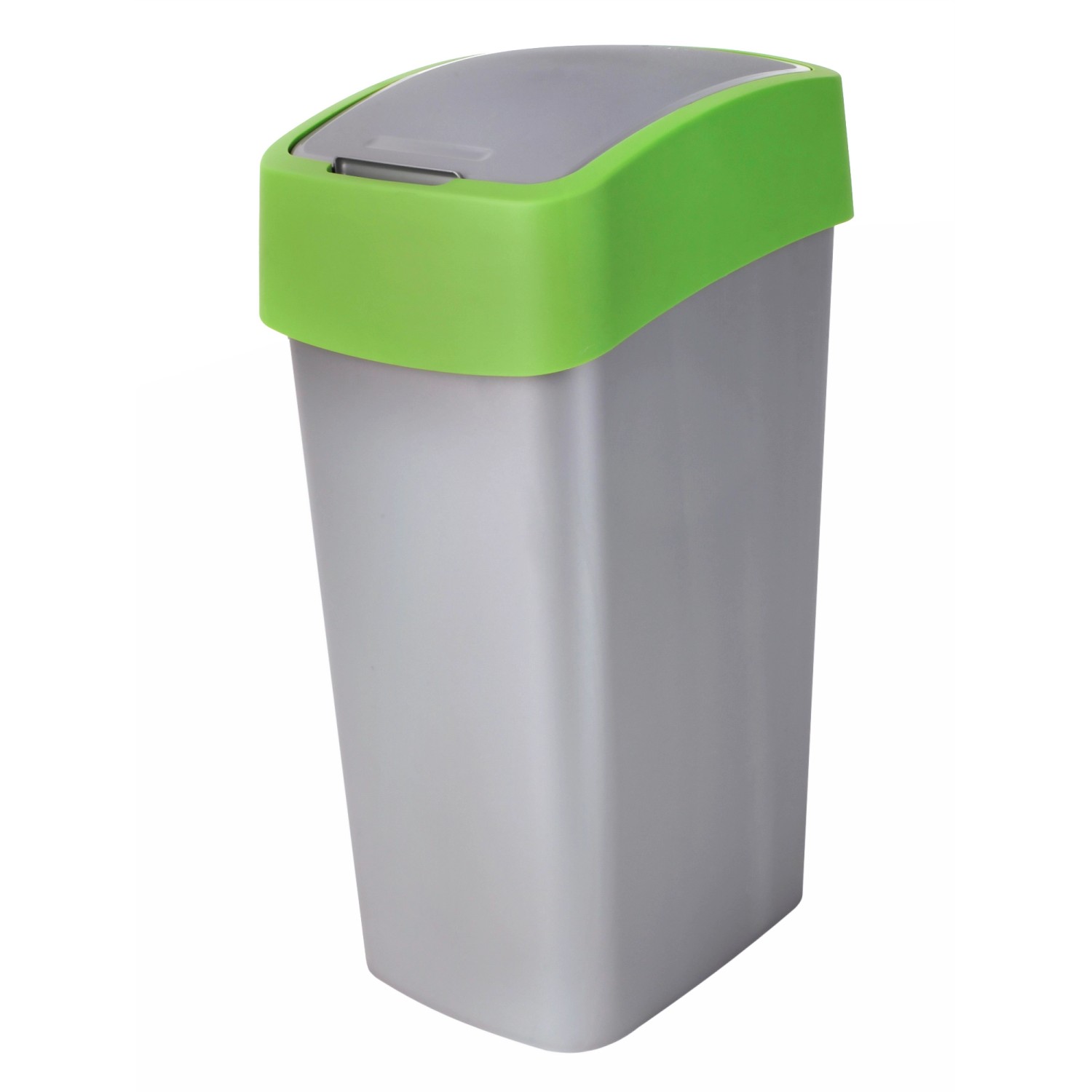 Kosz na śmieci Flip Bin srebrno-zielony 45 l