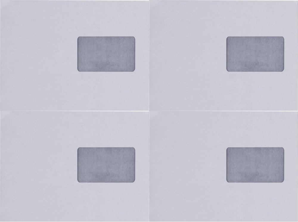 4x Koperta standardowa Rayan, C5, z paskiem HK, okno prawe, 50 sztuk, biały