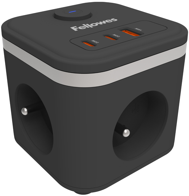 Kostka zasilająca Fellowes Power Cube, typ E, 2m, czarny