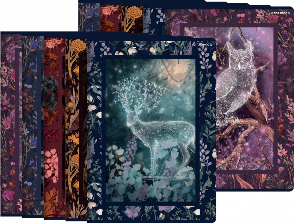 10x Zeszyt w kratkę TOP 2000 Fairytale, A5, 60 kartek, mix wzorów