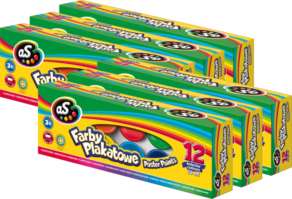 6x Farby plakatowe Astra AS, 20ml, 12 sztuk, mix kolorów