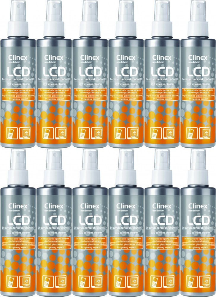 12x Spray do czyszczenia ekranów Clinex LCD, 200ml