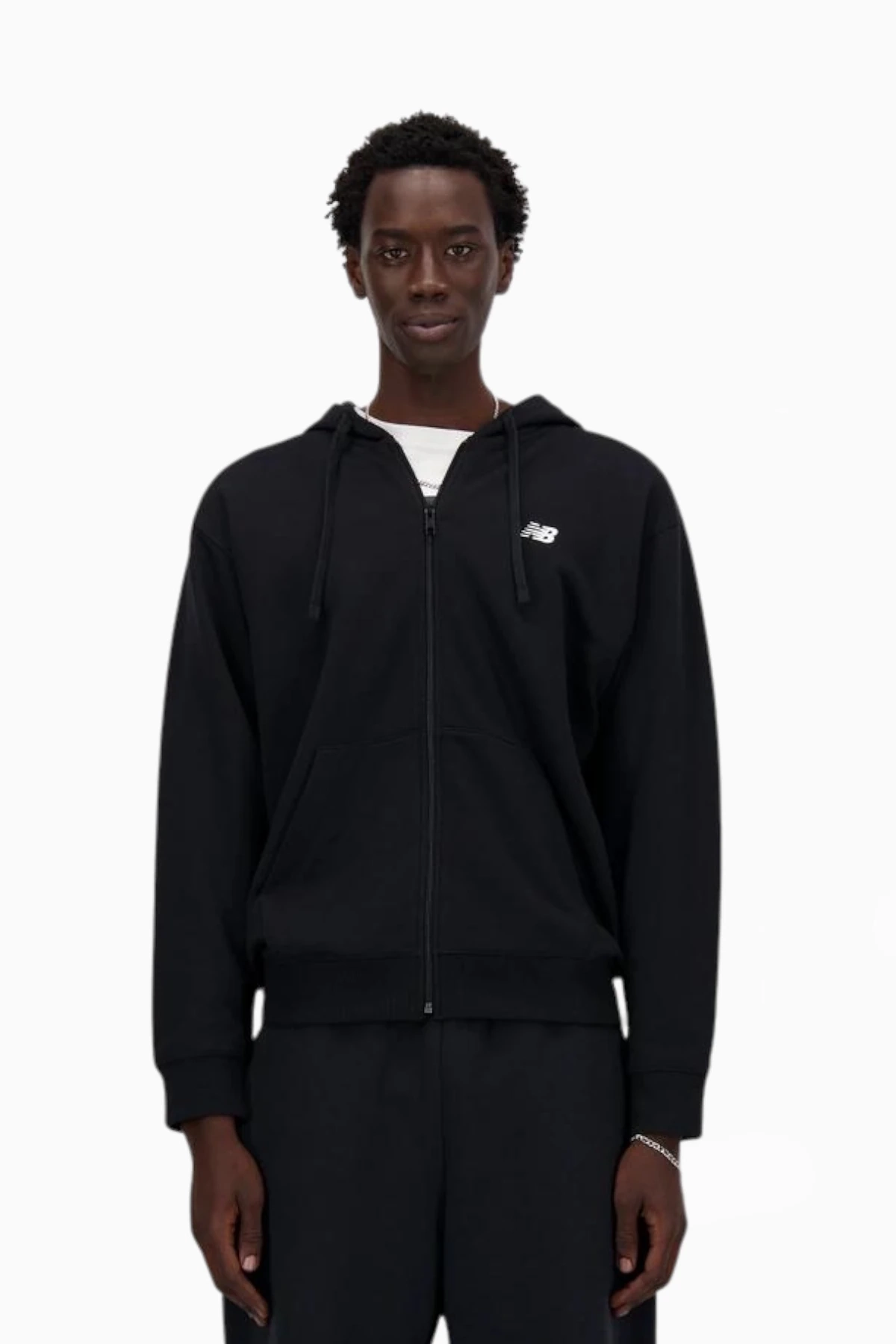 Bluza z kapturem New Balance Stacked logo - Czarny